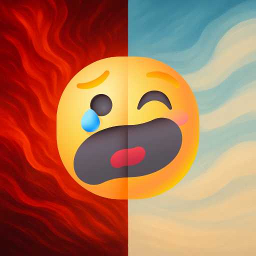 黄色のニコチャンキャラクターが泣き笑い